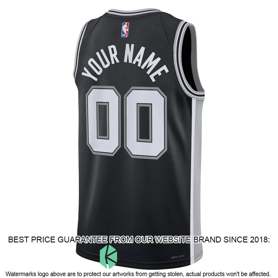 San Antonio Spurs Nike Unisex 2022-23 Custom Black Basketball Jersey 3 San Antonio Spurs Nike Unisex 2022-23 Custom Black Basketball Jersey word1