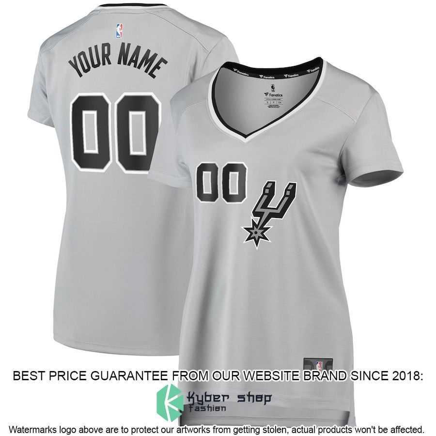 San Antonio Spurs Women's Custom Silver Basketball Jersey