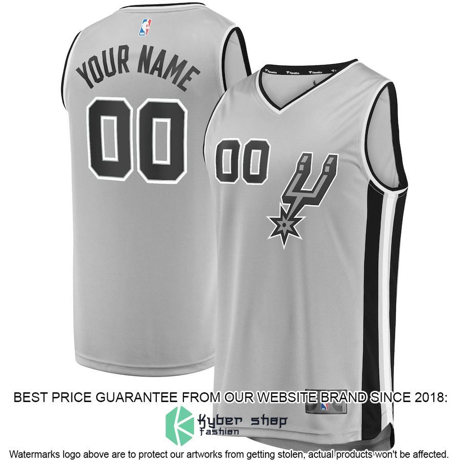 San Antonio Spurs Youth Custom Silver Basketball Jersey