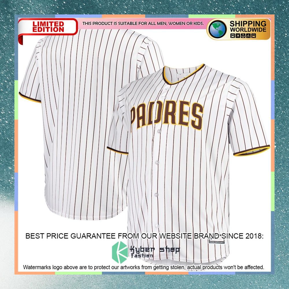 San Diego Padres Big And Tall Home Team White-Brown Baseball Jersey 4 San Diego Padres Big And Tall Home Team White-Brown Baseball Jersey word1