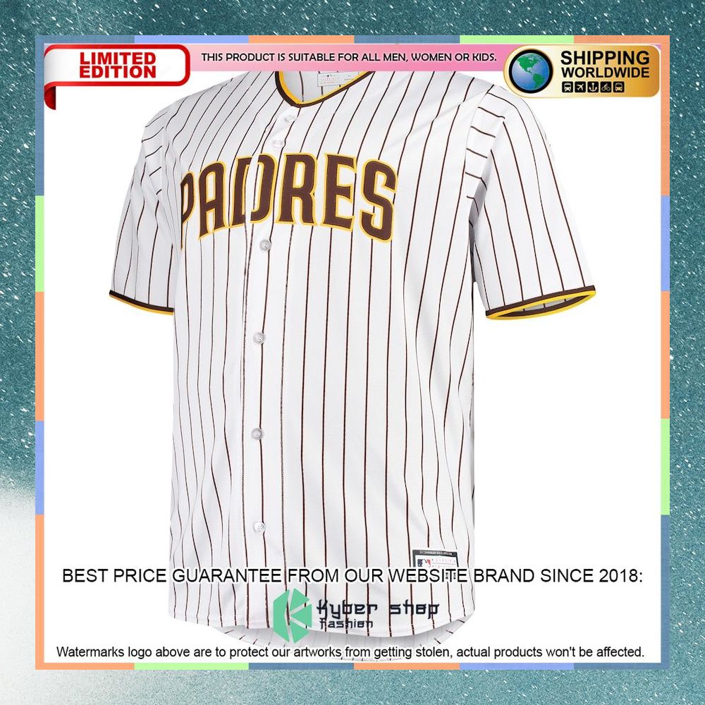 San Diego Padres Big And Tall Home Team White-Brown Baseball Jersey 5 San Diego Padres Big And Tall Home Team White-Brown Baseball Jersey word1