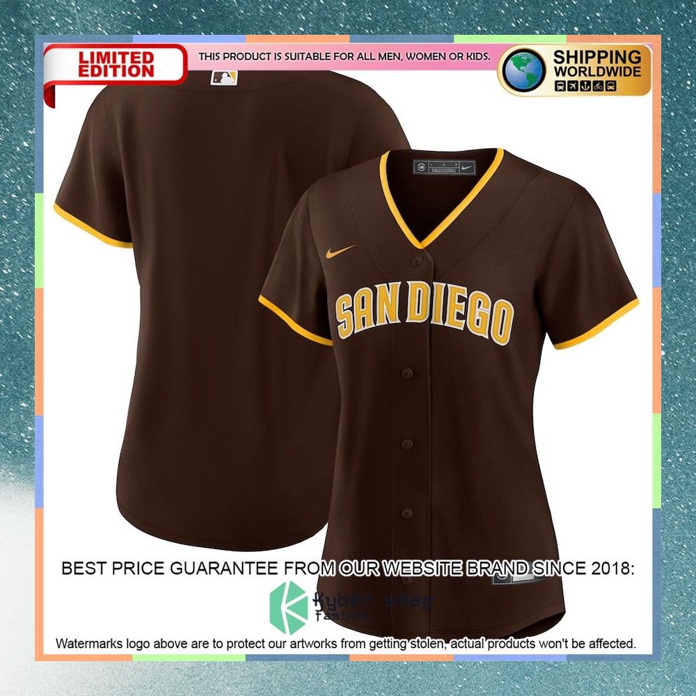 San Diego Padres Women Road Team Brown Baseball Jersey 4 San Diego Padres Women Road Team Brown Baseball Jersey word1