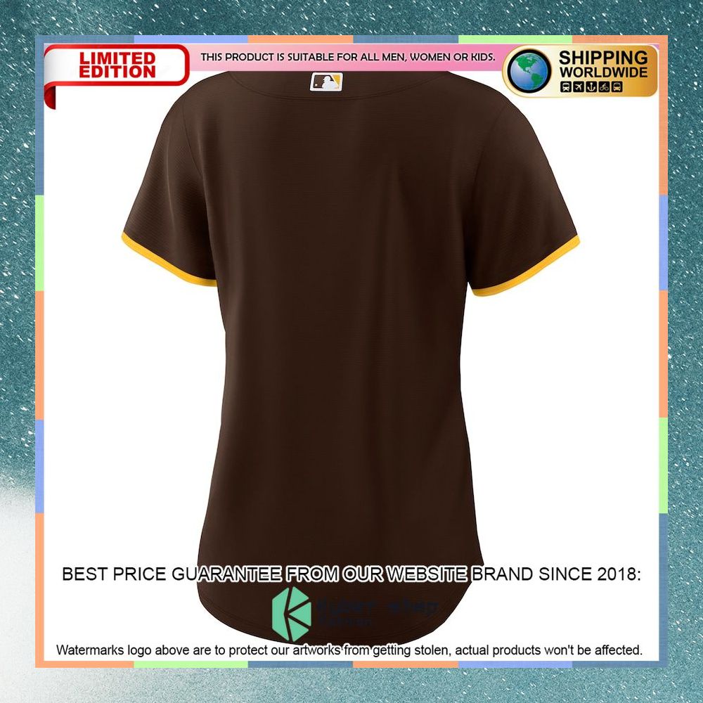 San Diego Padres Women Road Team Brown Baseball Jersey 6 San Diego Padres Women Road Team Brown Baseball Jersey word1