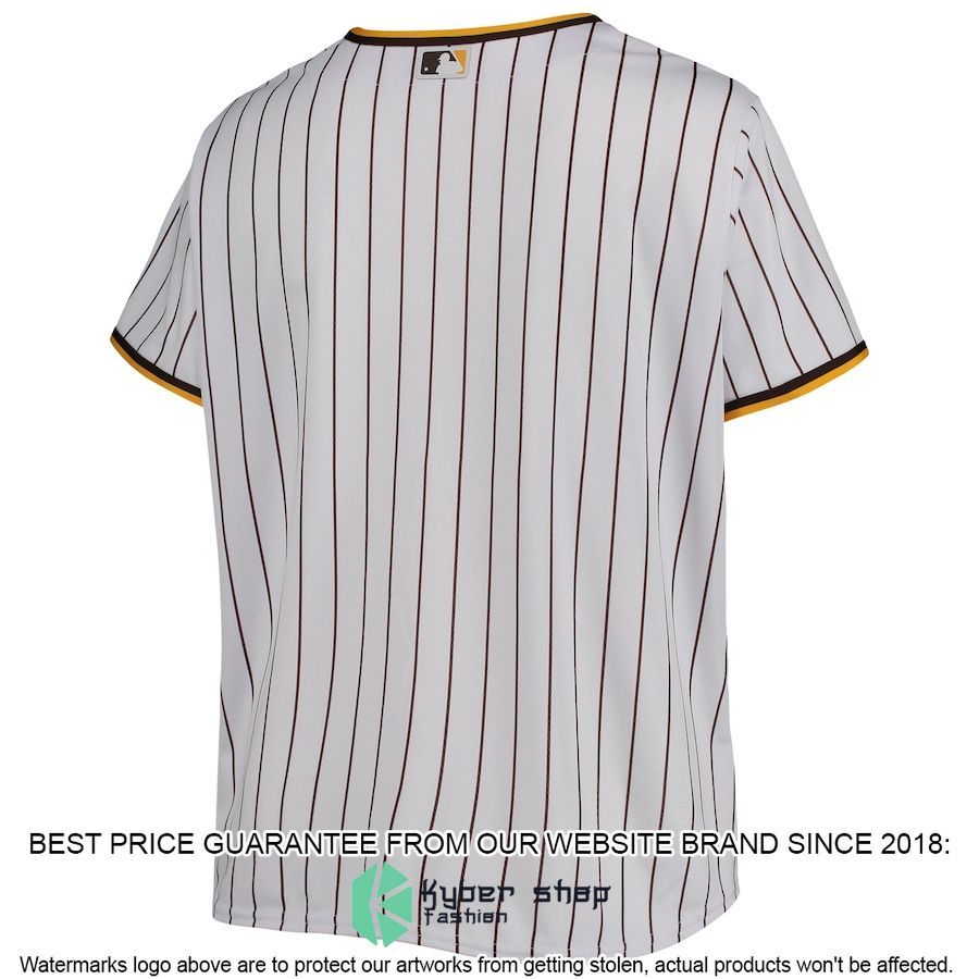 San Diego Padres Women Plus Size Road Team White-Brown Baseball Jersey 3 San Diego Padres Women Plus Size Road Team White-Brown Baseball Jersey word3