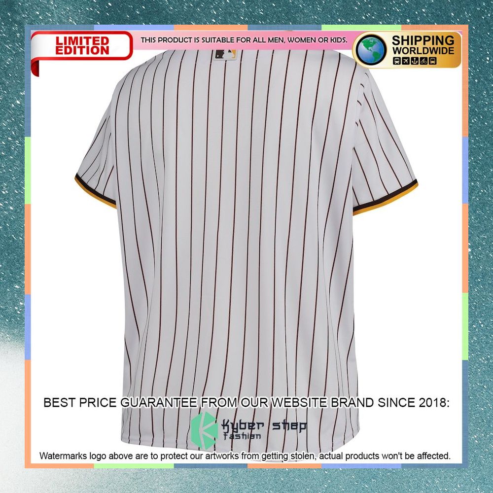 San Diego Padres Women Plus Size Road Team White-Brown Baseball Jersey 6 San Diego Padres Women Plus Size Road Team White-Brown Baseball Jersey word3
