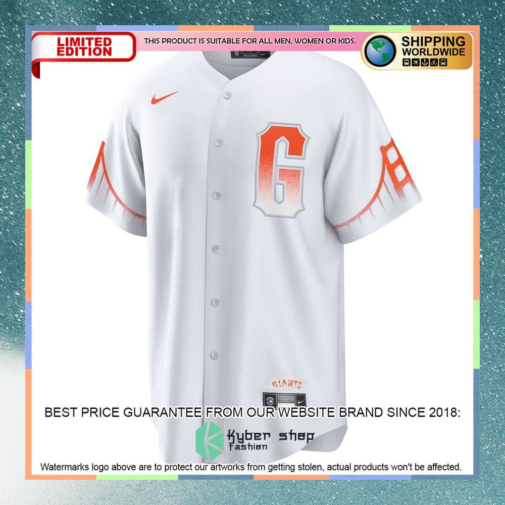 San Francisco Giants City Connect White Baseball Jersey 5 San Francisco Giants City Connect White Baseball Jersey word2