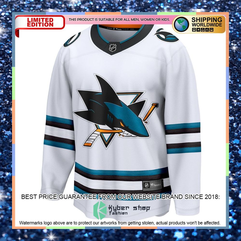 San Jose Sharks Away Premier White Hockey Jersey 6 San Jose Sharks Away Premier White Hockey Jersey word1