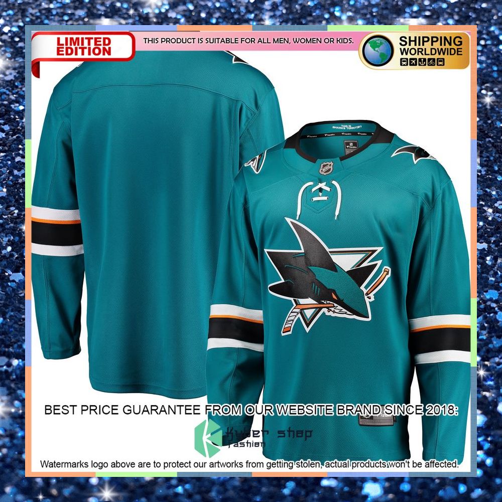 San Jose Sharks Breakaway Home Teal Hockey Jersey 6 San Jose Sharks Breakaway Home Teal Hockey Jersey word3