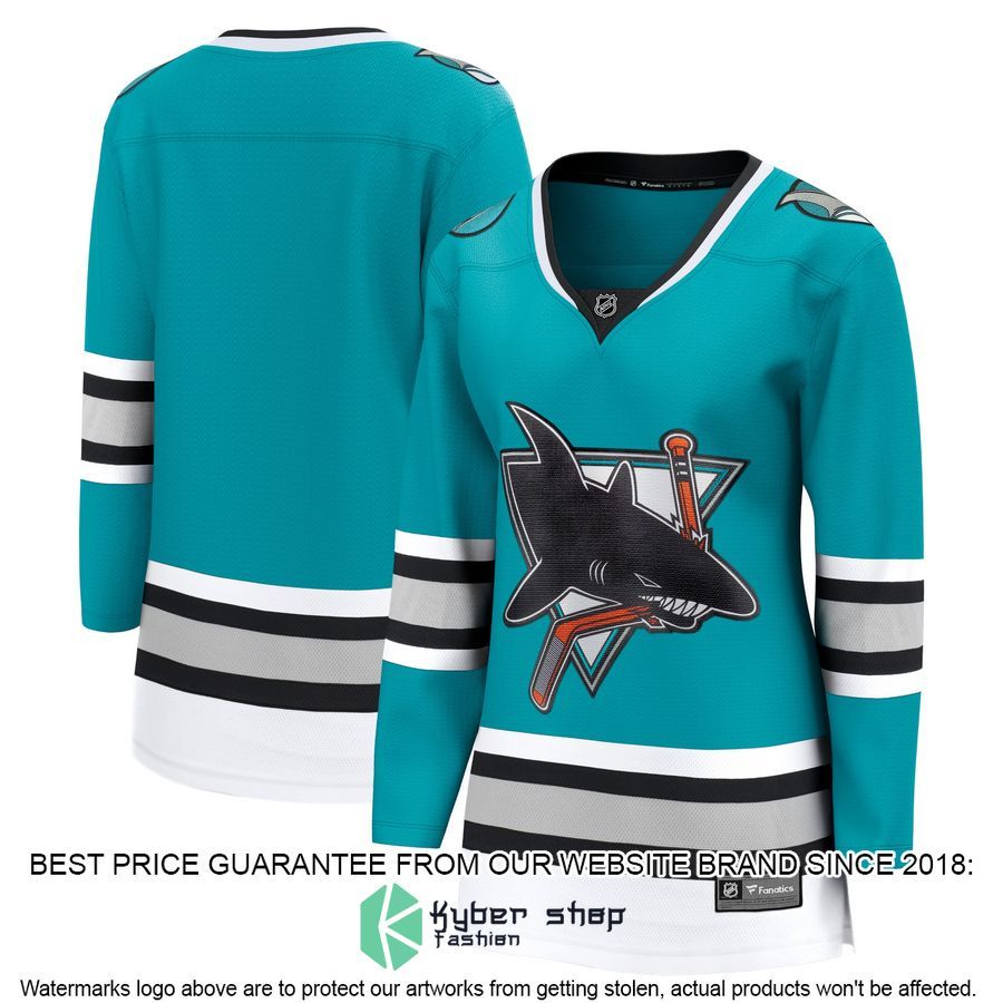 San Jose Sharks Women's 30th Anniversary Premier Team Teal Hockey Jersey