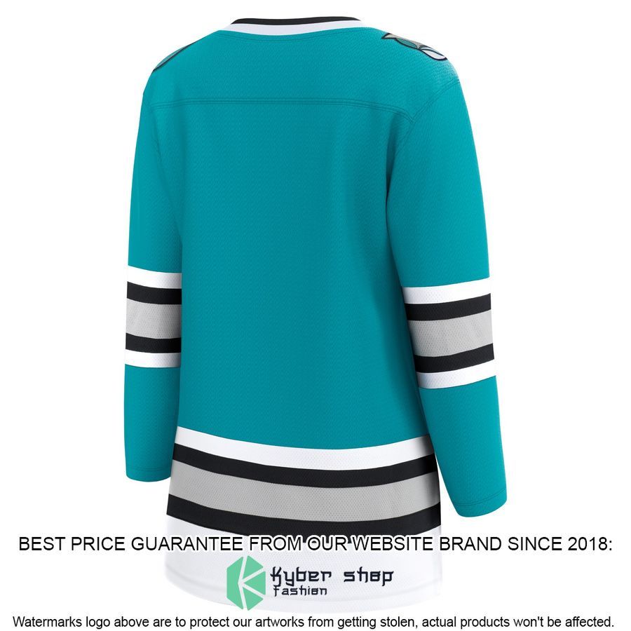San Jose Sharks Women's 30th Anniversary Premier Team Teal Hockey Jersey 3 San Jose Sharks Women's 30th Anniversary Premier Team Teal Hockey Jersey word1