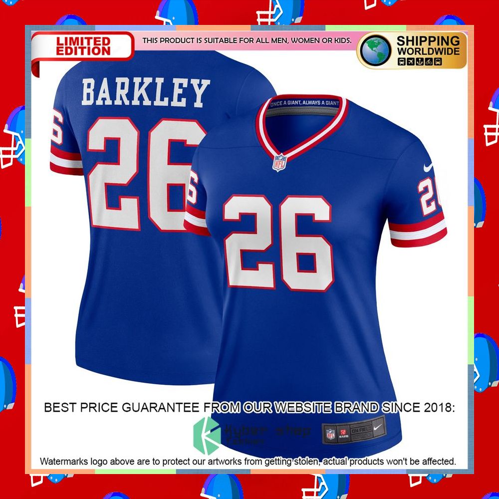 Saquon Barkley New York Giants Women's Classic Legend Royal Football Jersey 8 Saquon Barkley New York Giants Women's Classic Legend Royal Football Jersey word1