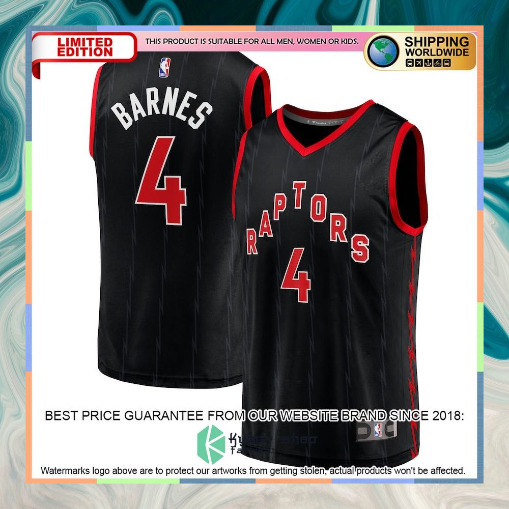 Scottie Barnes Toronto Raptors 2022-23 Black Basketball Jersey 4 Scottie Barnes Toronto Raptors 2022-23 Black Basketball Jersey word2