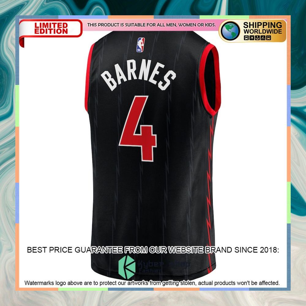 Scottie Barnes Toronto Raptors 2022-23 Black Basketball Jersey 6 Scottie Barnes Toronto Raptors 2022-23 Black Basketball Jersey word2