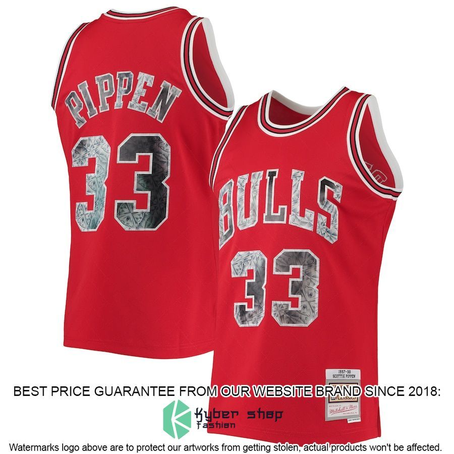 Scottie Pippen Chicago Bulls Mitchell & Ness 1996-97 Hardwood Classics NBA 75th Anniversary Diamond Red Basketball Jersey