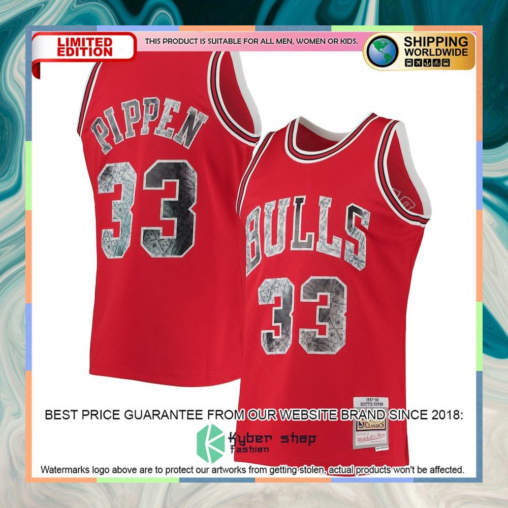 Scottie Pippen Chicago Bulls Mitchell & Ness 1996-97 Hardwood Classics NBA 75th Anniversary Diamond Red Basketball Jersey 4 Scottie Pippen Chicago Bulls Mitchell & Ness 1996-97 Hardwood Classics NBA 75th Anniversary Diamond Red Basketball Jersey word1