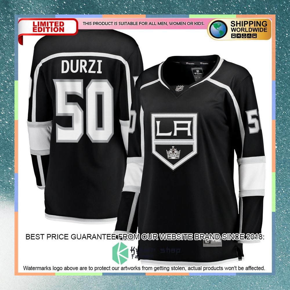 Sean Durzi Los Angeles Kings Women's Black Hockey Jersey 5 Sean Durzi Los Angeles Kings Women's Black Hockey Jersey word1