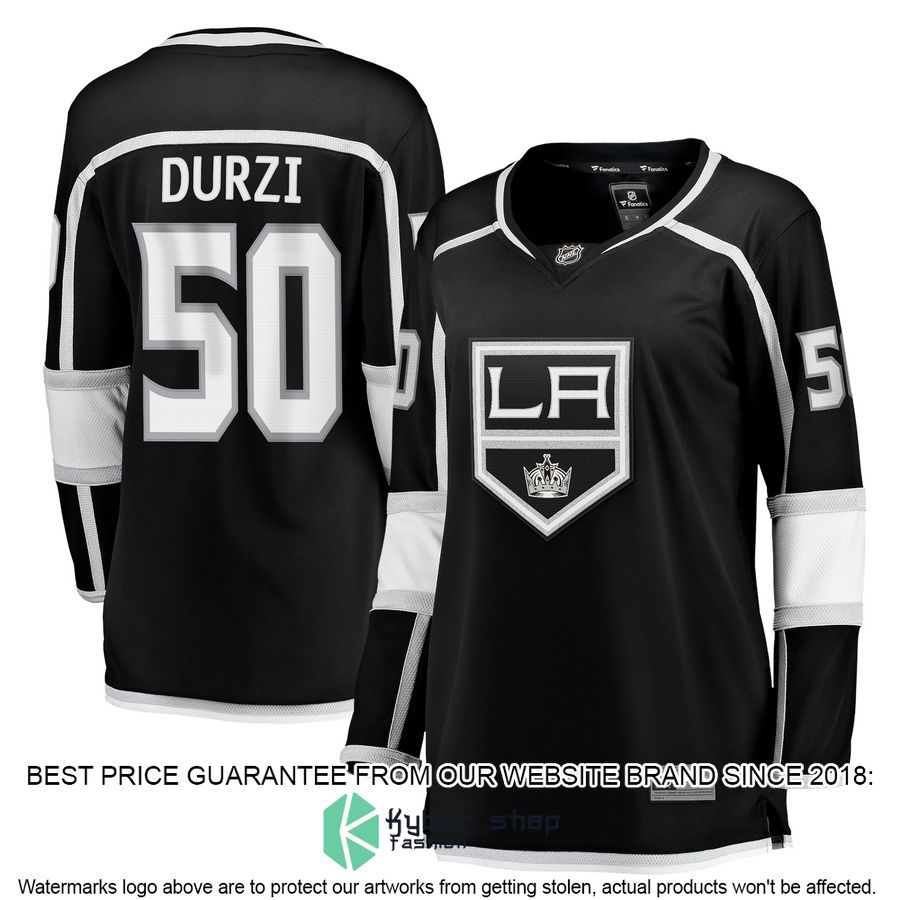 Sean Durzi Los Angeles Kings Women's Black Hockey Jersey 4 Sean Durzi Los Angeles Kings Women's Black Hockey Jersey word1