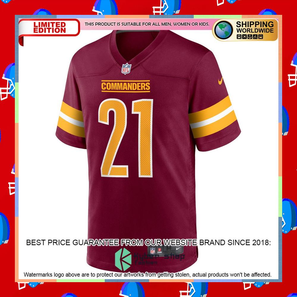 Sean Taylor Washington Commanders Burgundy Football Jersey 6 Sean Taylor Washington Commanders Burgundy Football Jersey word3