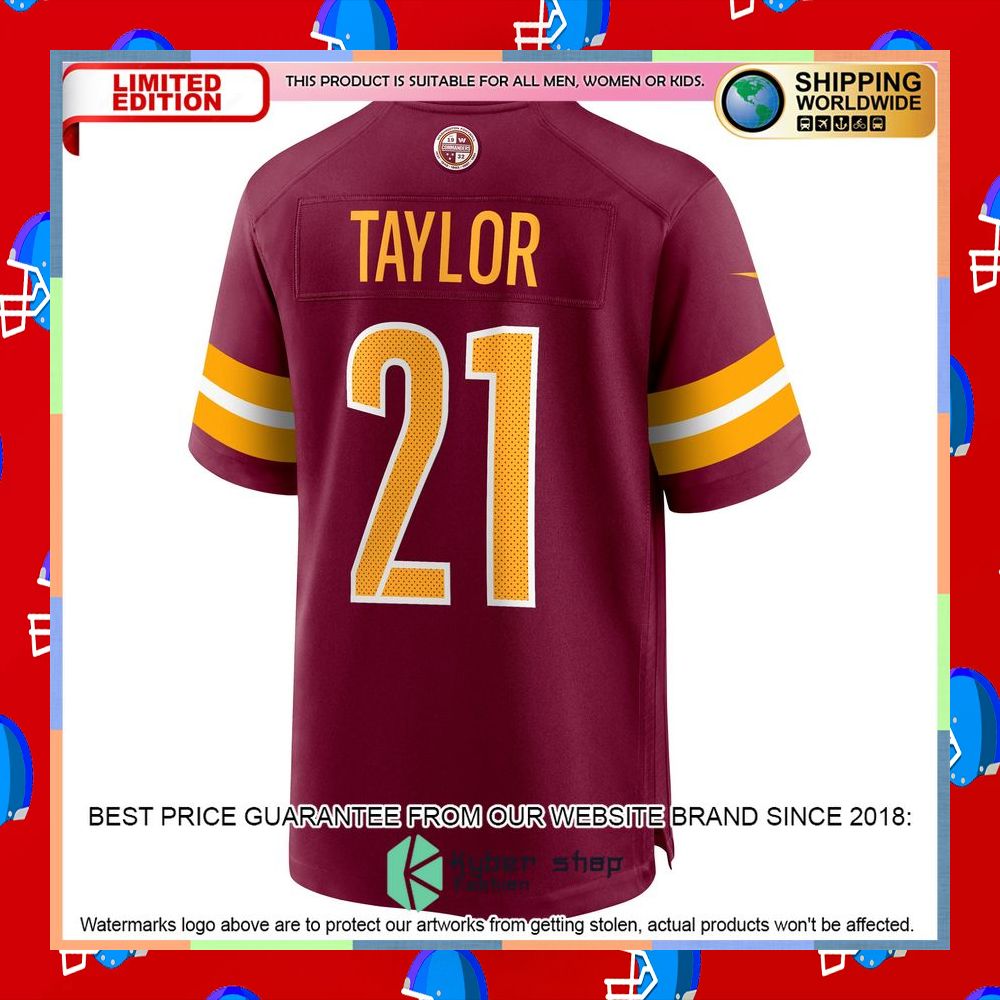 Sean Taylor Washington Commanders Burgundy Football Jersey 7 Sean Taylor Washington Commanders Burgundy Football Jersey word3