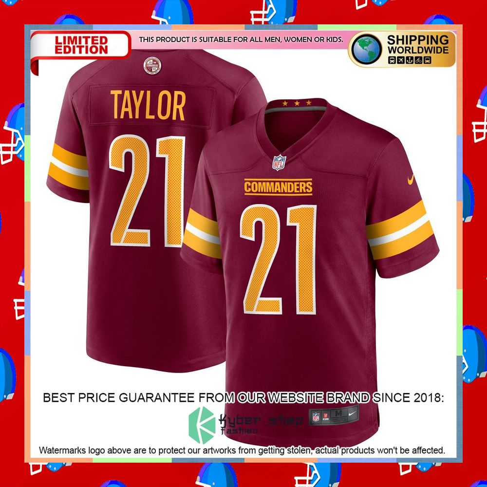Sean Taylor Washington Commanders Burgundy Football Jersey 8 Sean Taylor Washington Commanders Burgundy Football Jersey word3