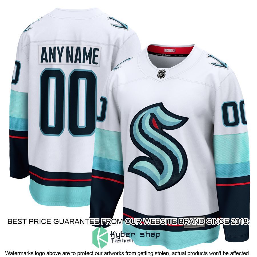 Seattle Kraken Away Custom White Hockey Jersey