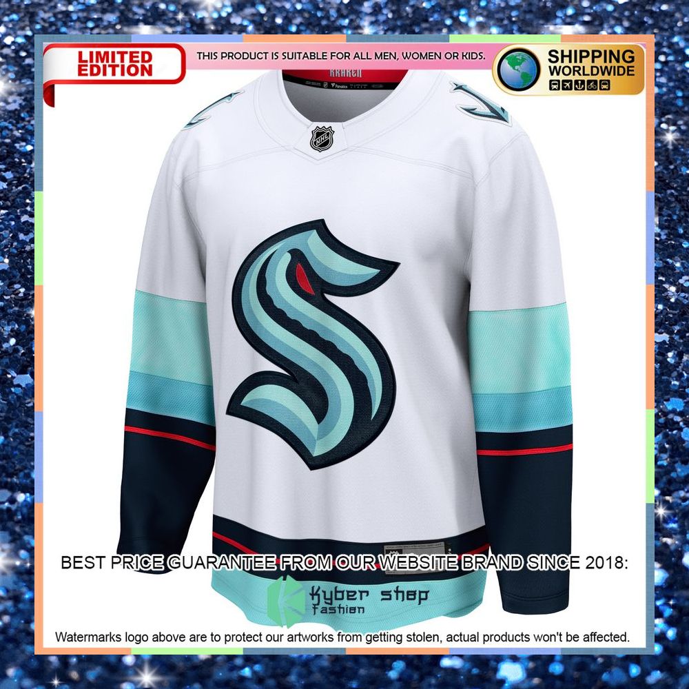 Seattle Kraken Away White Hockey Jersey 6 Seattle Kraken Away White Hockey Jersey word3