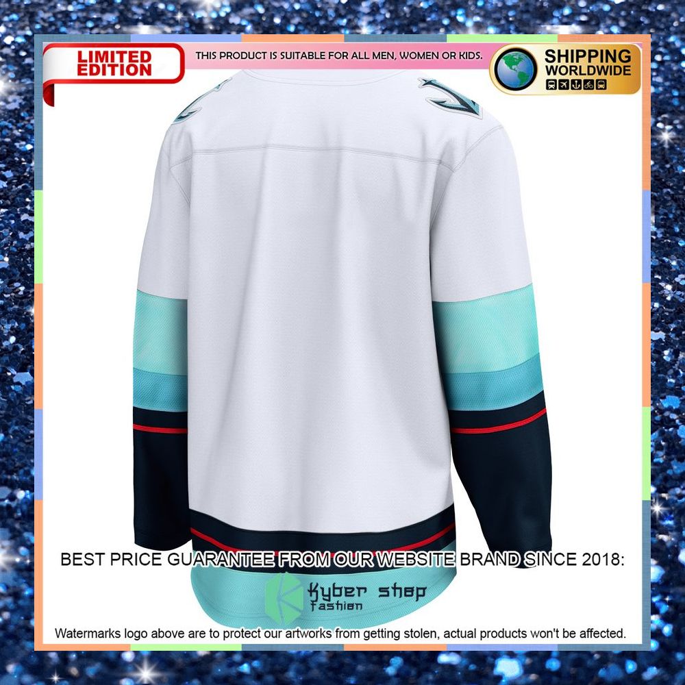 Seattle Kraken Away White Hockey Jersey 7 Seattle Kraken Away White Hockey Jersey word3