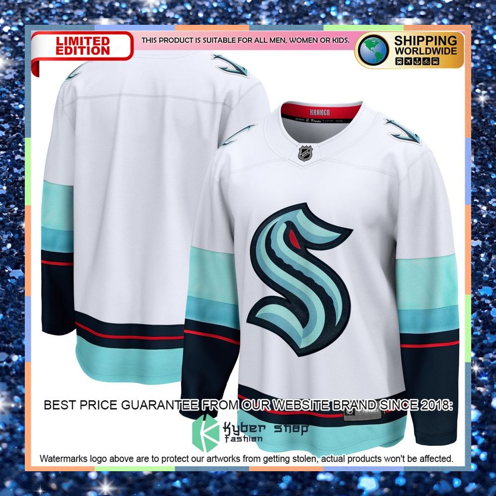 Seattle Kraken Away White Hockey Jersey 8 Seattle Kraken Away White Hockey Jersey word3