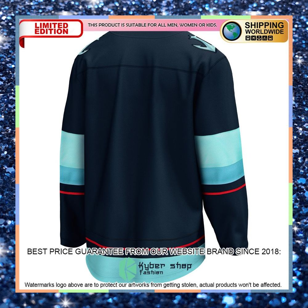 Seattle Kraken Home Navy Hockey Jersey 7 Seattle Kraken Home Navy Hockey Jersey word1