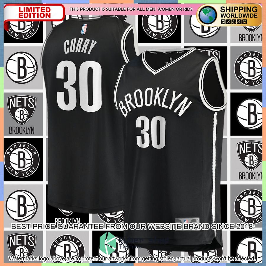 Seth Curry Brooklyn Nets 2021-22 Black Basketball Jersey 4 Seth Curry Brooklyn Nets 2021-22 Black Basketball Jersey word1