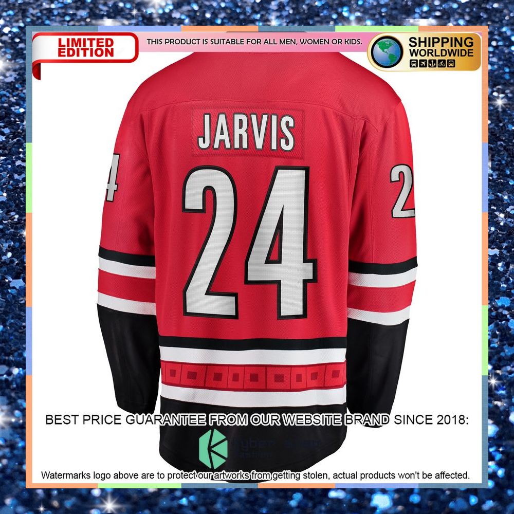 Seth Jarvis Carolina Hurricanes Home Red Hockey Jersey 7 Seth Jarvis Carolina Hurricanes Home Red Hockey Jersey word2