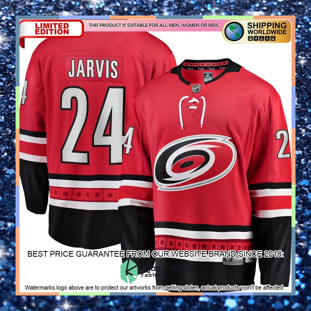 Seth Jarvis Carolina Hurricanes Home Red Hockey Jersey 8 Seth Jarvis Carolina Hurricanes Home Red Hockey Jersey word2