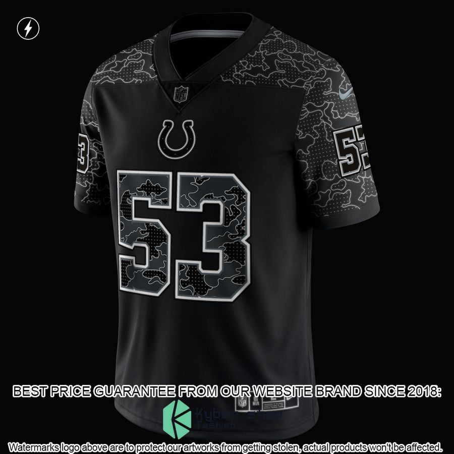 Shaquille Leonard Indianapolis Colts RFLCTV Black Football Jersey 4 Shaquille Leonard Indianapolis Colts RFLCTV Black Football Jersey word2