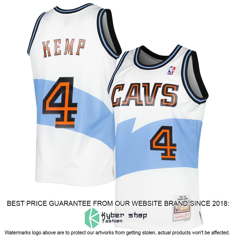 Shawn Kemp Cleveland Cavaliers Mitchell & Ness 1997-98 Hardwood Classics White Basketball Jersey