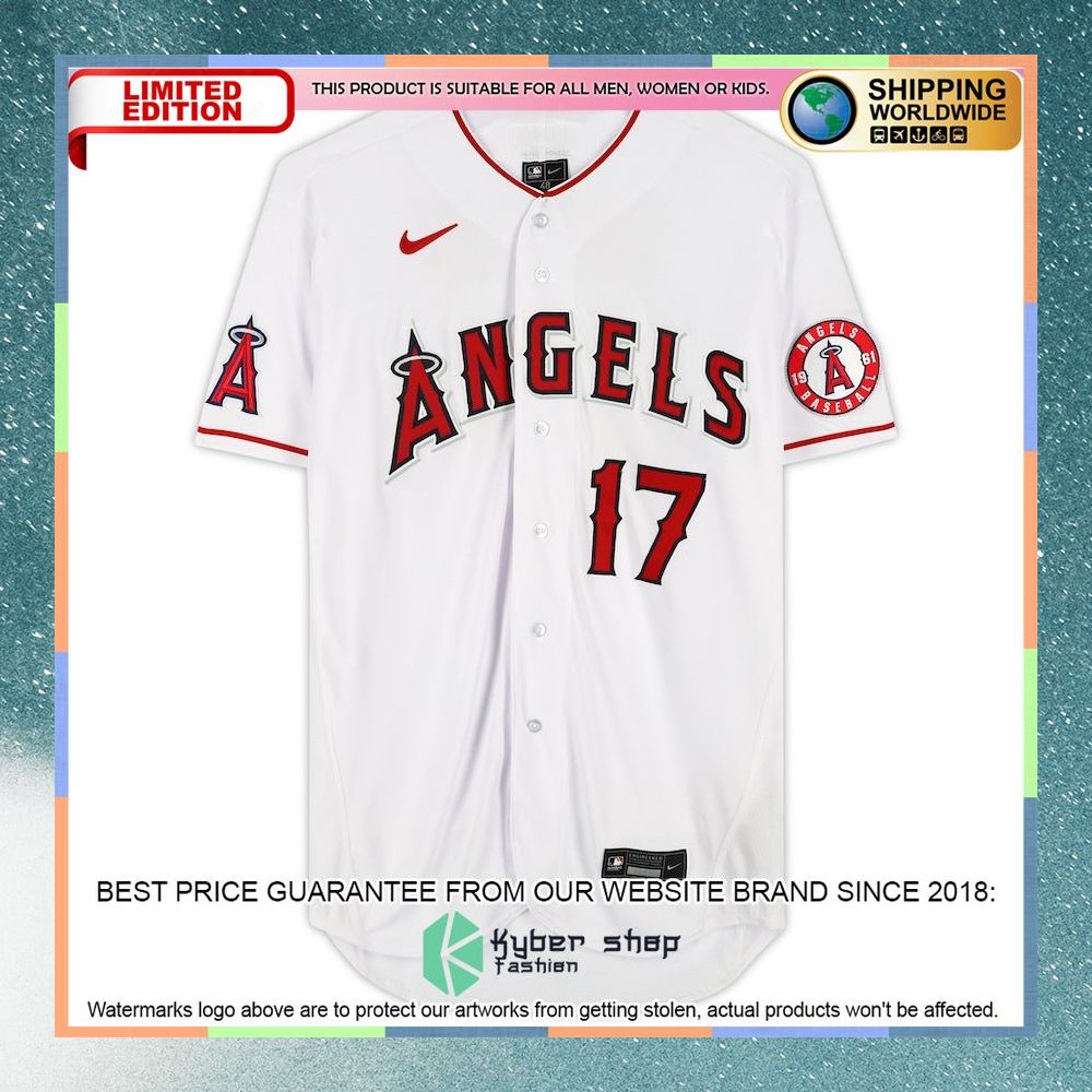 Shohei Ohtani Los Angeles Angels White Kanji Signature Baseball Jersey 6 Shohei Ohtani Los Angeles Angels White Kanji Signature Baseball Jersey word1