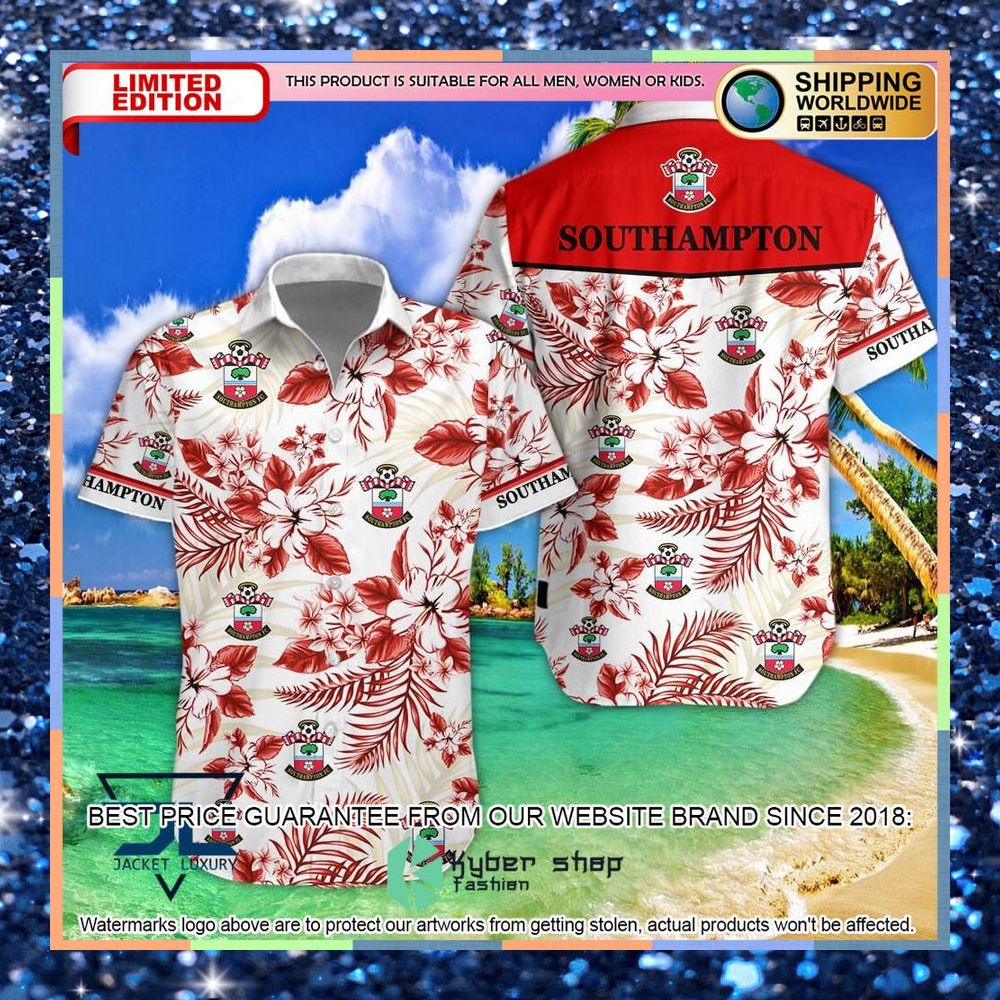 Southampton Logo Hawaiian Shirt, Shorts 3 Southampton Logo Hawaiian Shirt, Shorts word1
