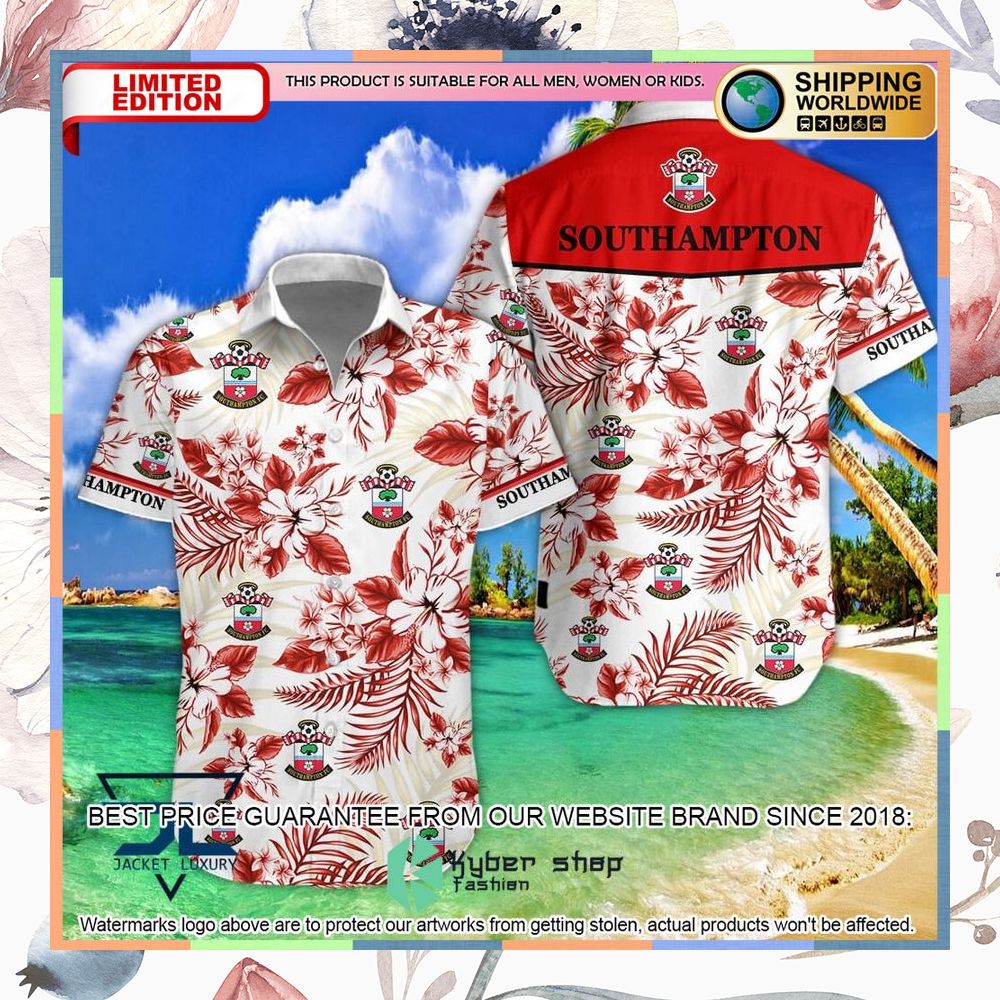 Southampton Logo Hawaiian Shirt, Shorts 5 Southampton Logo Hawaiian Shirt, Shorts word1