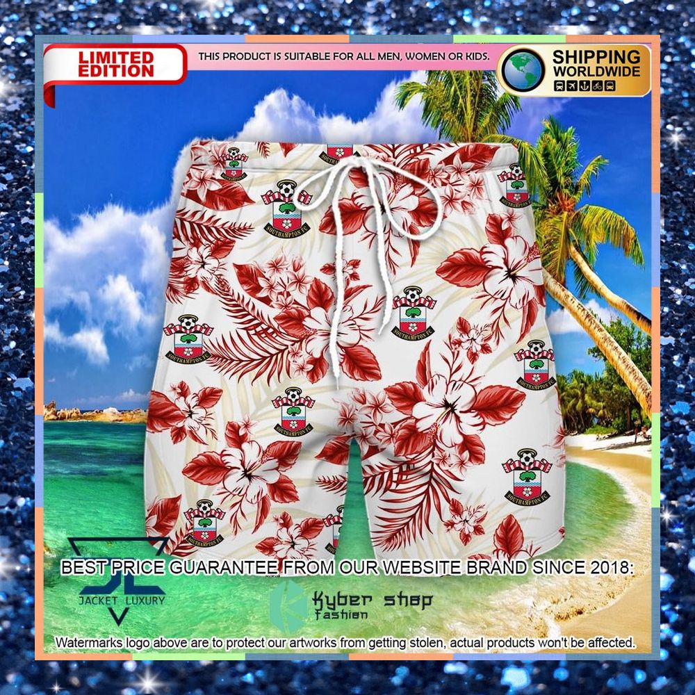 Southampton Logo Hawaiian Shirt, Shorts 4 Southampton Logo Hawaiian Shirt, Shorts word1