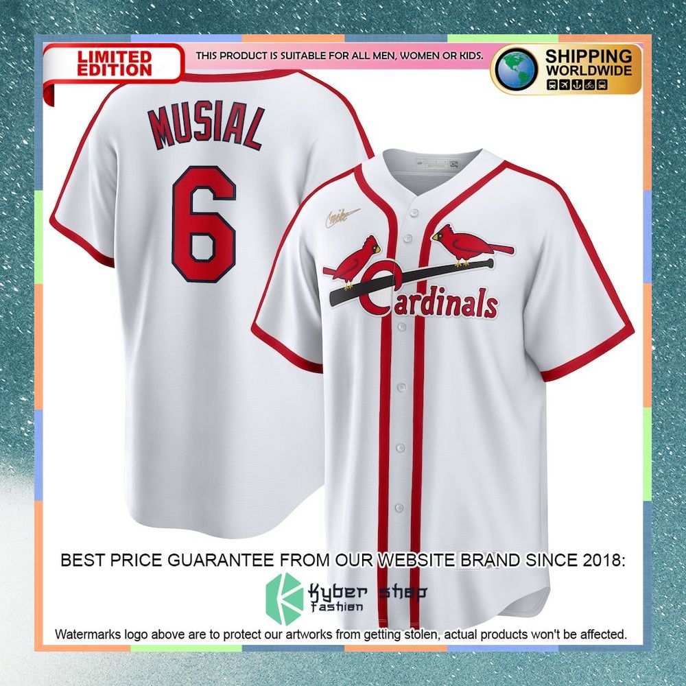 Stan Musial St Louis Cardinals Home Cooperstown Collection Player White Baseball Jersey 4 Stan Musial St Louis Cardinals Home Cooperstown Collection Player White Baseball Jersey word3