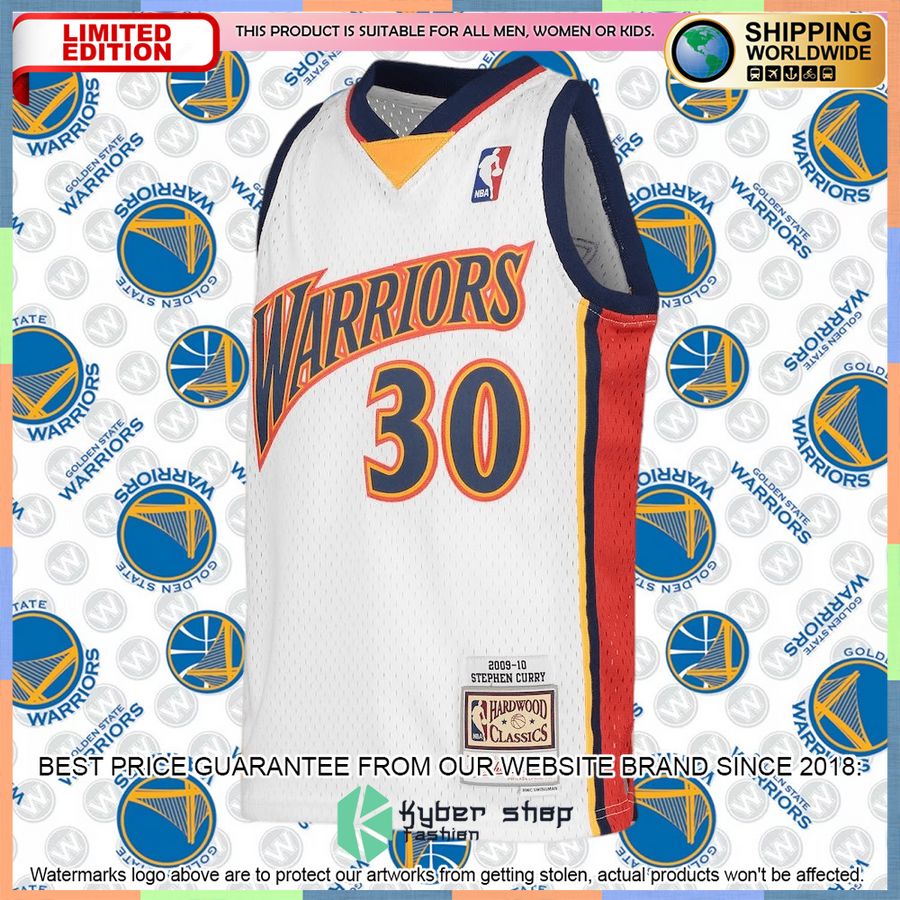 Stephen Curry Golden State Warriors Mitchell & Ness Youth 2009-10 Hardwood Classics White Basketball Jersey 5 Stephen Curry Golden State Warriors Mitchell & Ness Youth 2009-10 Hardwood Classics White Basketball Jersey word1