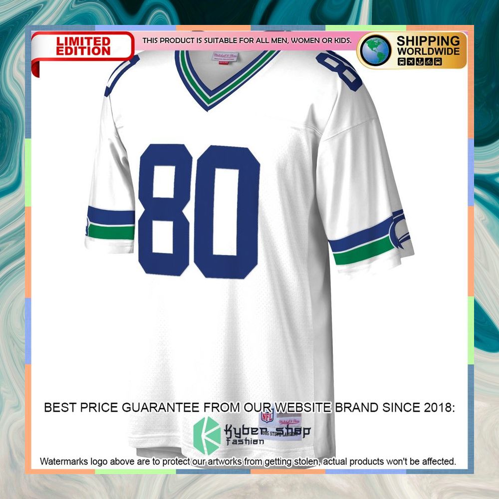 Steve Largent Seattle Seahawks Mitchell & Ness Legacy White Football Jersey 7 Steve Largent Seattle Seahawks Mitchell & Ness Legacy White Football Jersey word1