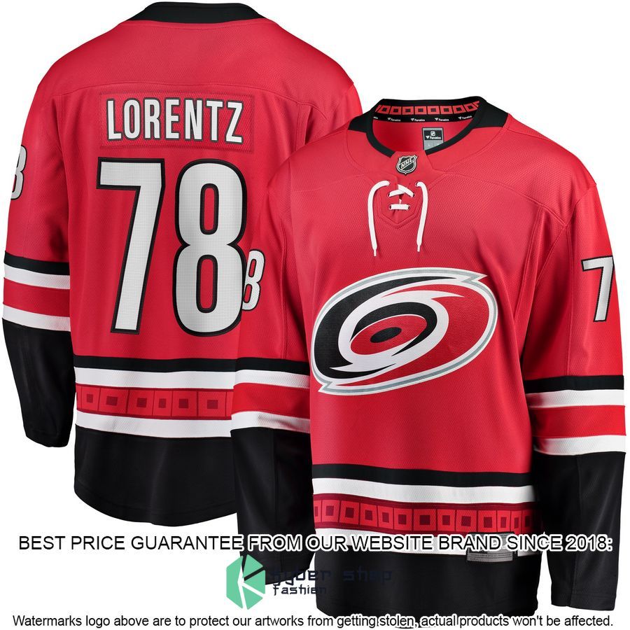 Steven Lorentz Carolina Hurricanes Red Hockey Jersey