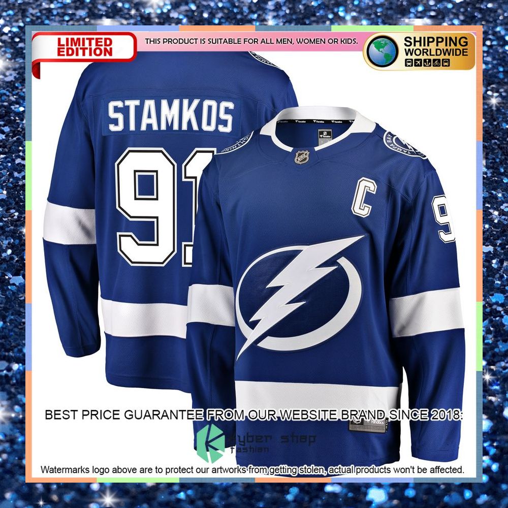Steven Stamkos Tampa Bay Lightning Breakaway Blue Hockey Jersey 8 Steven Stamkos Tampa Bay Lightning Breakaway Blue Hockey Jersey word2