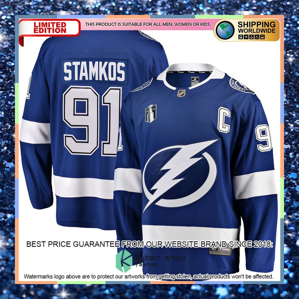 Steven Stamkos Tampa Bay Lightning Home 2022 Stanley Cup Final Blue Hockey Jersey 5 Steven Stamkos Tampa Bay Lightning Home 2022 Stanley Cup Final Blue Hockey Jersey word3
