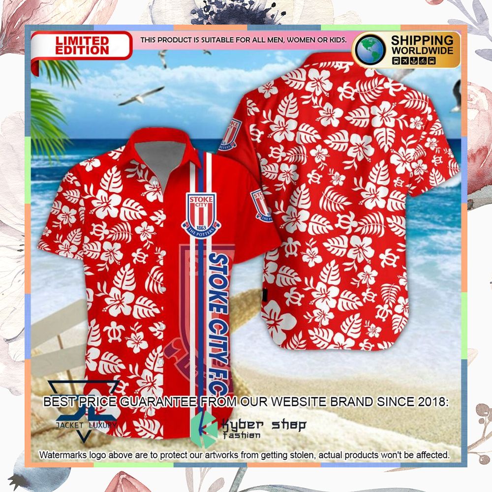 Stoke City F.C red Hawaiian Shirt, Shorts 5 Stoke City F.C red Hawaiian Shirt, Shorts word1