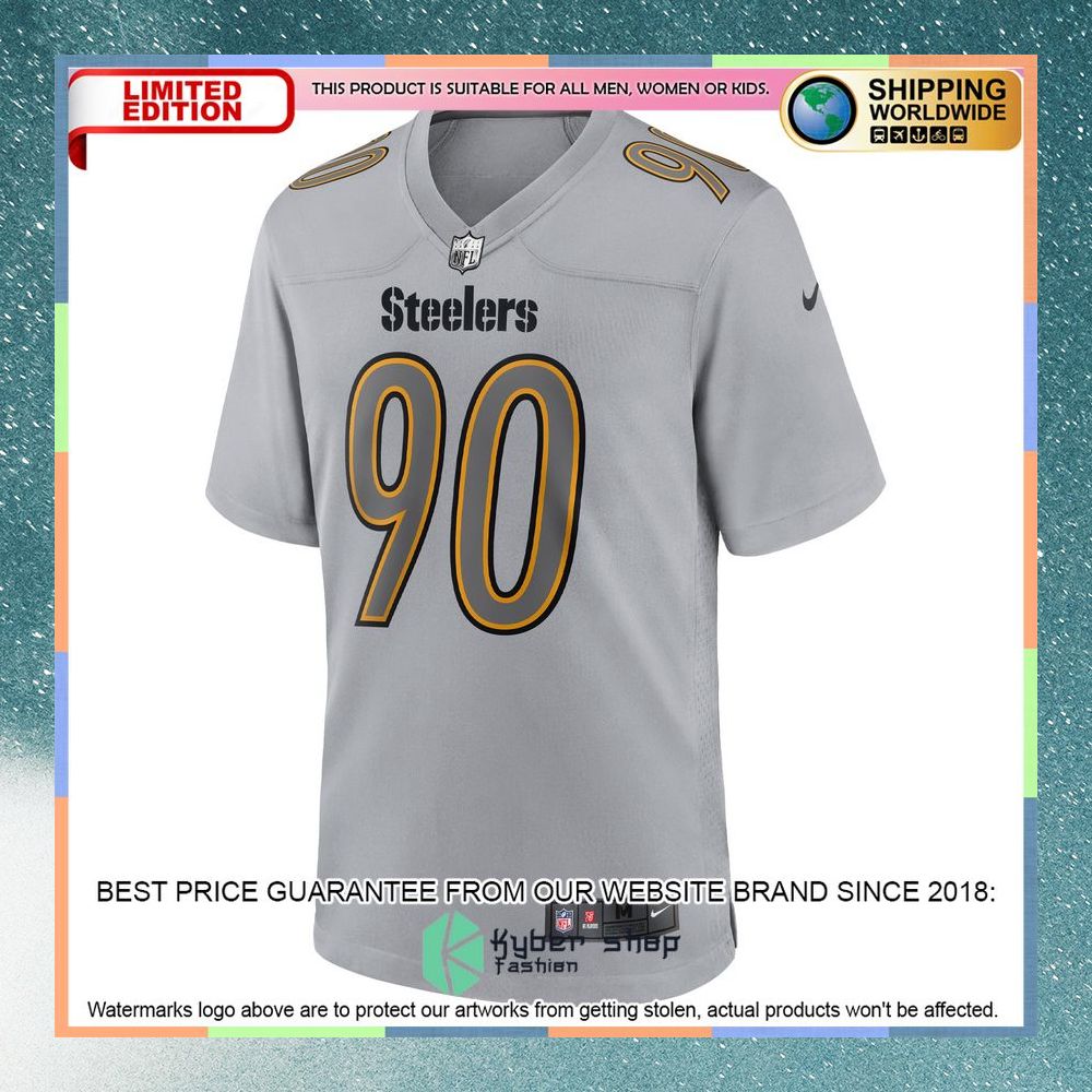 T.J. Watt Pittsburgh Steelers Atmosphere Fashion Gray Football Jersey 6 T.J. Watt Pittsburgh Steelers Atmosphere Fashion Gray Football Jersey word2