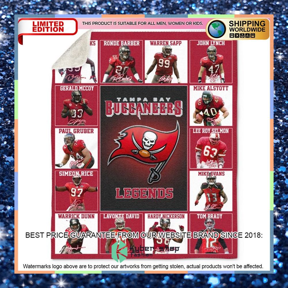 Tampa Bay Buccaneers Legends Fleece Blanket 3 Tampa Bay Buccaneers Legends Fleece Blanket word1