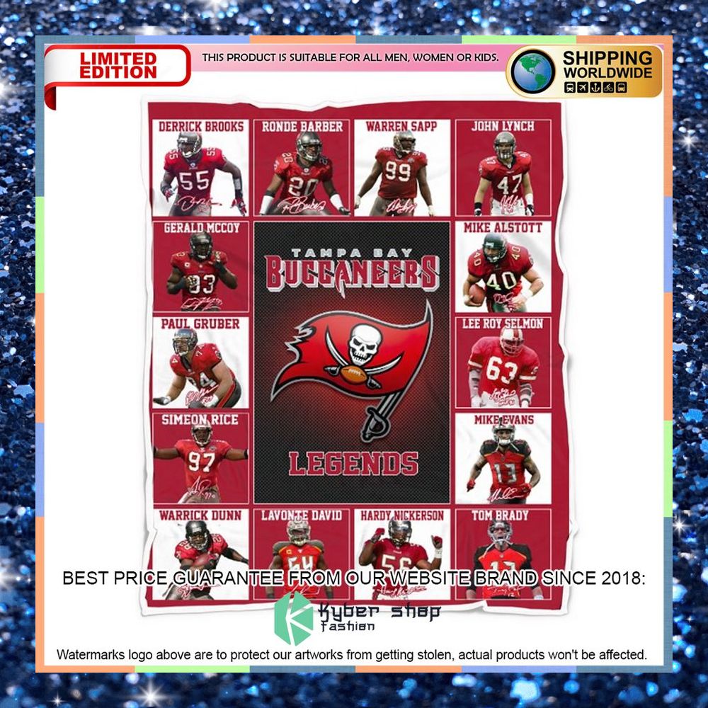 Tampa Bay Buccaneers Legends Fleece Blanket 4 Tampa Bay Buccaneers Legends Fleece Blanket word1