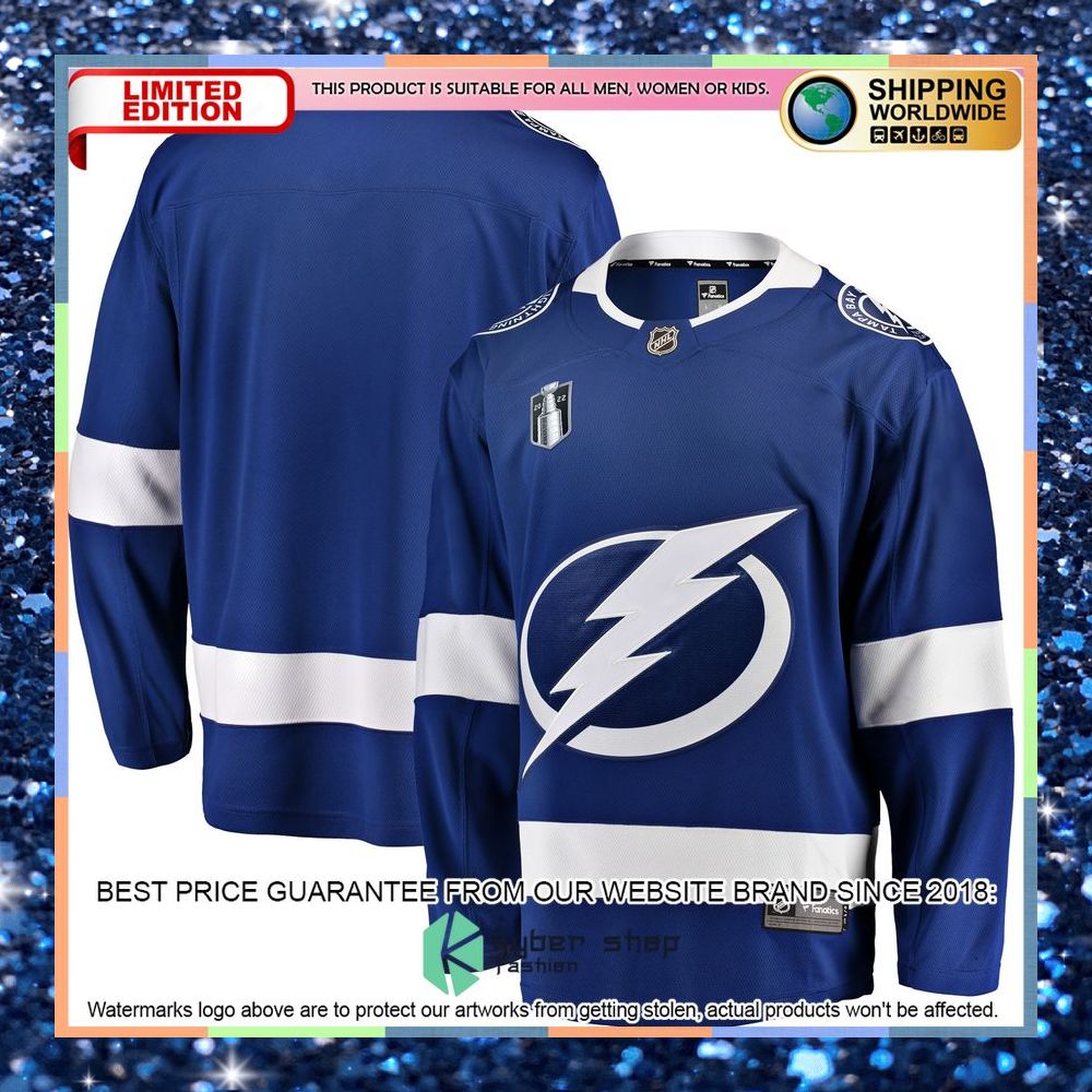 Tampa Bay Lightning Home 2022 Stanley Cup Final Blue Hockey Jersey 8 Tampa Bay Lightning Home 2022 Stanley Cup Final Blue Hockey Jersey word2