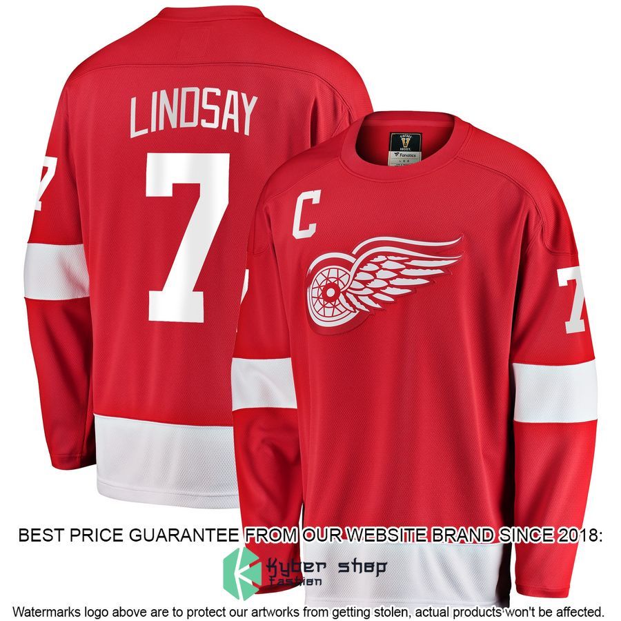 Ted Lindsay Detroit Red Wings Premier Retired Red Hockey Jersey
